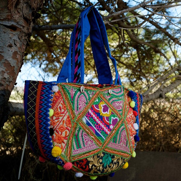 First Valentines Day Gift, Wife Gift for Valentines Day, Ethnic Tote Bag, Weekend Bag, Embroidery Bag, Vintage Banjara Bag, Tapestry Bag