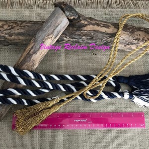 Wholesale Lot—2 vintage belts: Pleather, Silky fabric and Metallic tassel