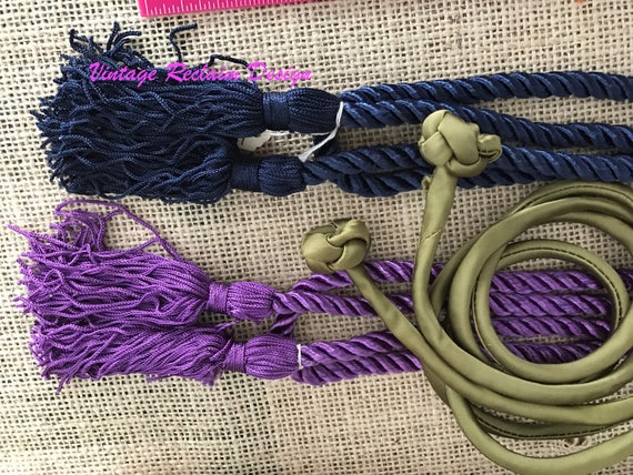 Wholesale Lot—3 vintage belts: Silky fabric and B… - image 2