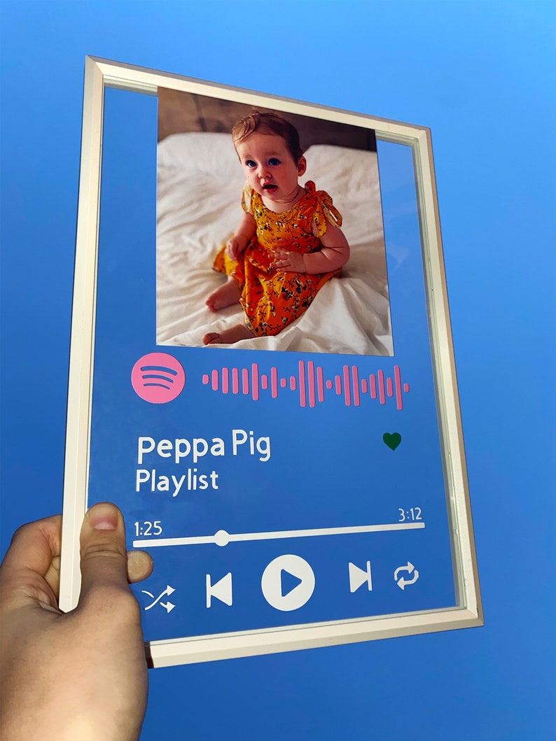 Personalised A4 Spotify Glass Frame Custom Photo Picture Etsy