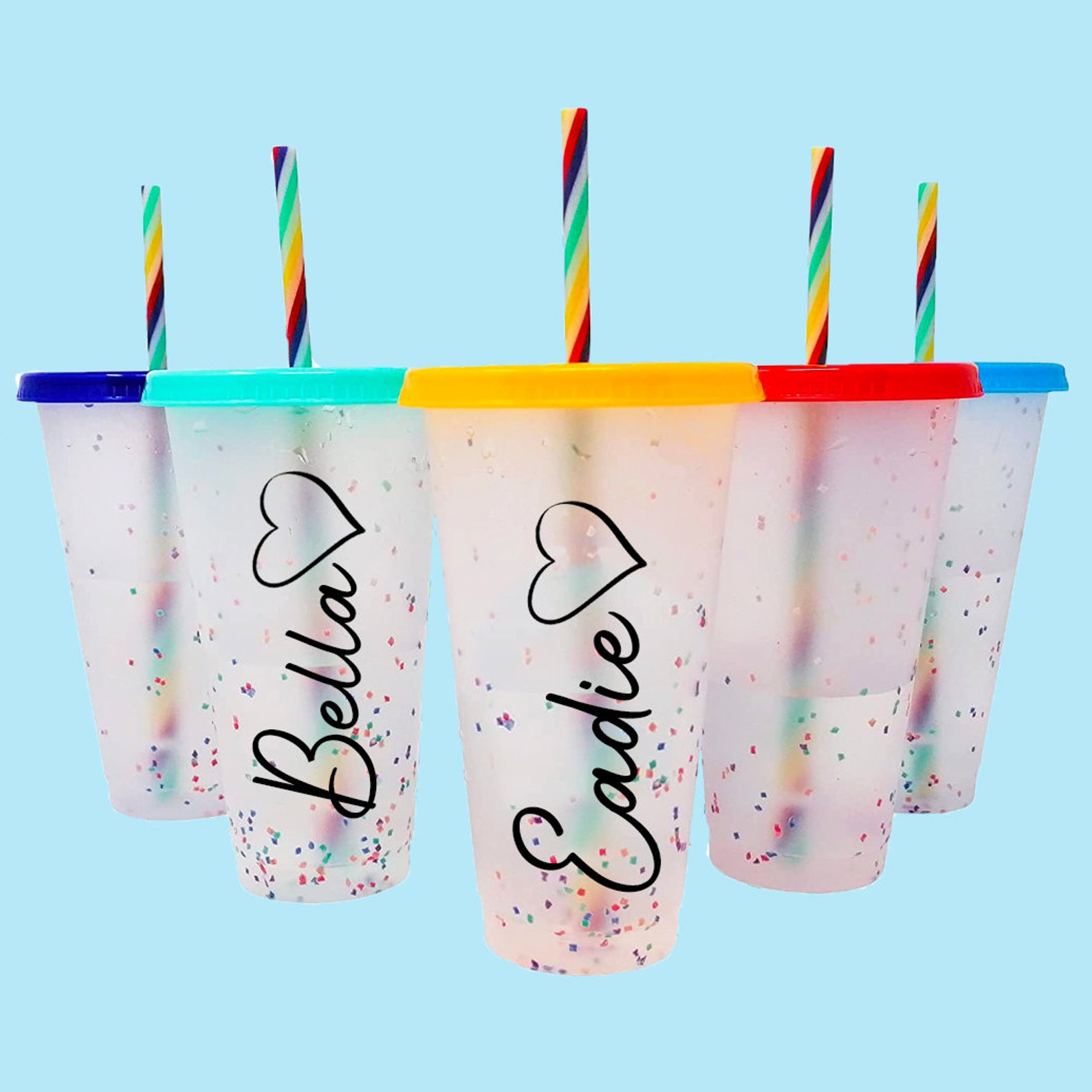 Confetti Colour Changing Cup Personalised Coffee Cup Cold Etsy