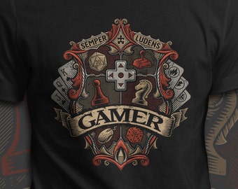 Gamer Crest - Gaming T-Shirt - Men's / Unisex & Women's Fit