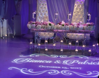 Custom Names Bride and Groom Wedding Logo Gobo Light Projection, Logo, or Sign Design