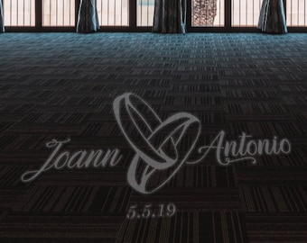 Custom Names Bride and Groom Wedding Logo Gobo Light Projection, Logo, or Sign Design