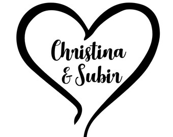 Custom Names Bride and Groom Wedding Logo Gobo Light Projection, Logo, or Sign Design