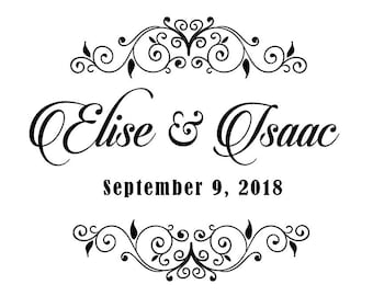 Custom Names Bride and Groom Wedding Logo Gobo Light Projection, Logo, or Sign Design