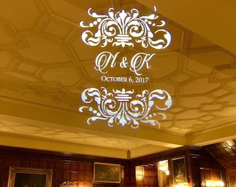 Custom Names Bride and Groom Wedding Logo Gobo Light Projection, Logo, or Sign Design