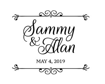 Custom Names Bride and Groom Wedding Logo Gobo Light Projection, Logo, or Sign Design