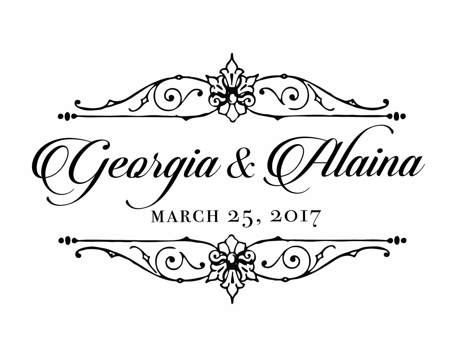 Custom Names Bride and Groom Wedding Logo Gobo Light Projection Logo or