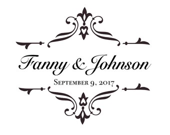 Custom Names Bride and Groom Wedding Logo Gobo Light Projection, Logo, or Sign Design