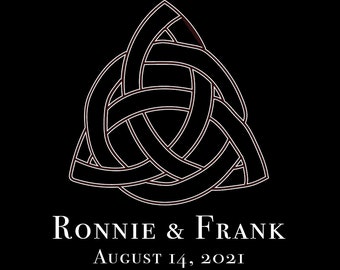 Custom Celtic Wedding Gobo Logo Design with Bride & Groom Names (PDF, JPG, EPS)