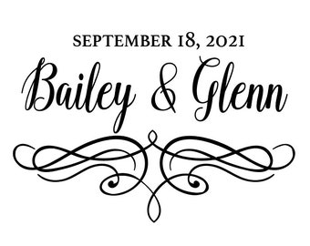 Custom Names Bride and Groom Wedding Logo Gobo Light Projection, Logo, or Sign Design