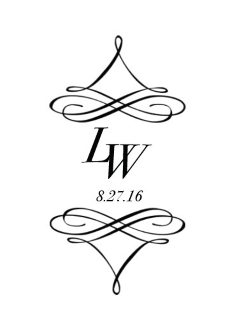Custom Bride and Groom Wedding Logo Monogram Name Design for Signs or Gobo image 3