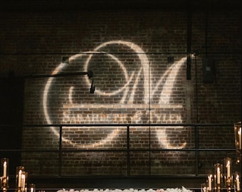 Custom Wedding Gobo Logo Design: Bride & Groom Initials (PDF, JPG, EPS) Personalized File