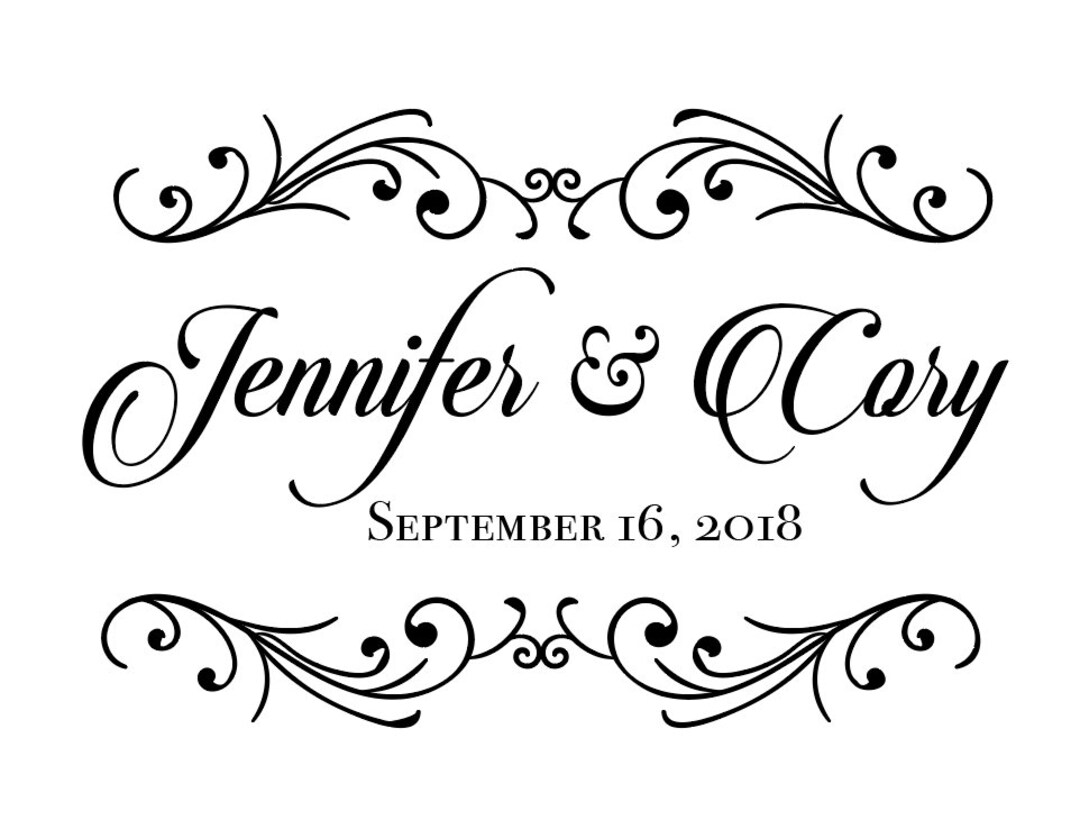 Custom Names Bride and Groom Wedding Logo Gobo Light Projection, Logo