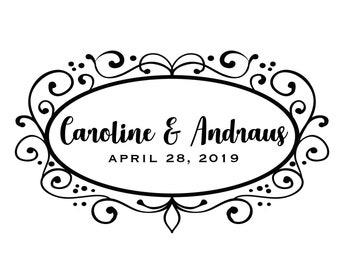 Custom Names Bride and Groom Wedding Logo Gobo Light Projection, Logo, or Sign Design