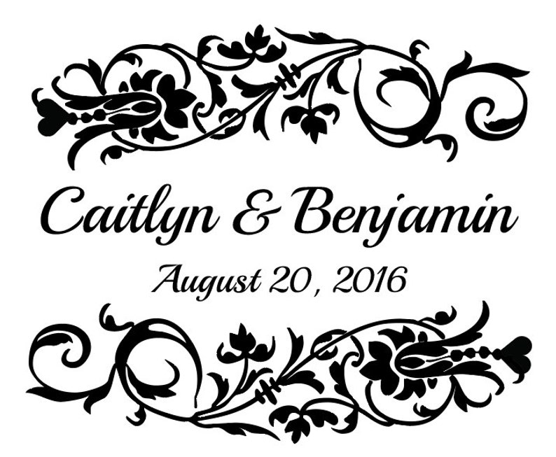 Custom Bride and Groom Wedding Logo Name Design for Signs or Gobo image 1