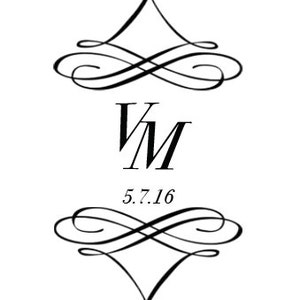Custom Bride and Groom Wedding Logo Monogram Name Design for Signs or Gobo image 2