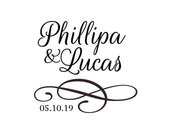 Custom Names Bride and Groom Wedding Logo Gobo Light Projection, Logo, or Sign Design