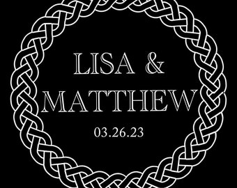 Custom Names Bride and Groom Wedding Logo Gobo Light Projection, Logo, or Sign Design