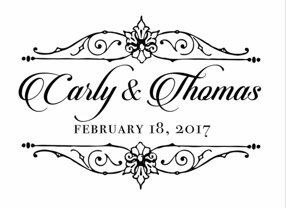 custom names bride and groom wedding logo gobo light etsy