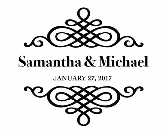 Custom Names Bride and Groom Wedding Logo Gobo Light Projection, Logo, or Sign Design