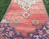 12 x 4 VINTAGE RUNNER Rug, Oushak Runner Rug, Rustic Rug, Rugs Runner, Turkish Rug Runner, Farmhouse Rug, Vintage Rug