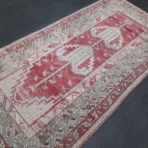 Antique Rug, Hand Made Rug, 3.4 x 6.7 Oushak Rug, Hand Knotted Rug, Bohemian Rug, Turkish Rug, Farmhouse Rug, Vintage Rug, Wool rug