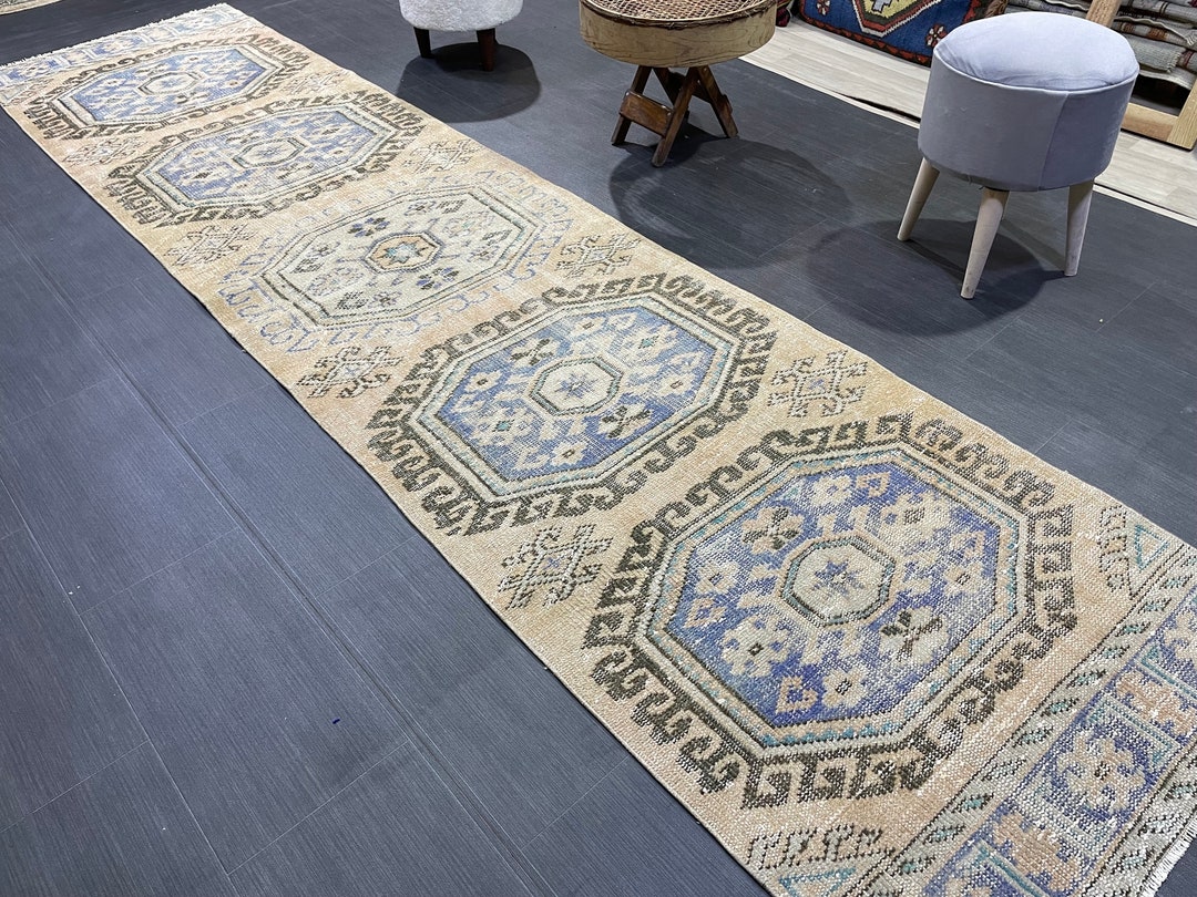 Distressed Antique Runner Rug 2.9 X 11.4 Turkish Runner Rug Vintage ...