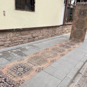 Wool Extra Long Runner Rug, Very Long Handmade Runner 2.7 x 22 ft Rug, Vintage Runner Rug, XL Turkish Runner Rug Staircase Runner rug