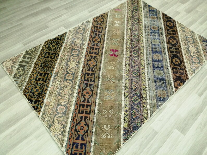 Patchwork Rugs Hand Made Rug Oushak Rug Rustic Rug - Etsy