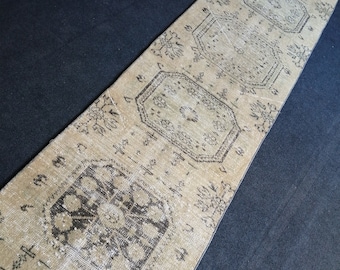 2.5 x 10.9 Oushak Runner Rug Turkish Runner Rug Vintage Runner Rug Hallway Runner Rug Kitchen Runner Rug Distressed Runner Rug Wool Worn Rug