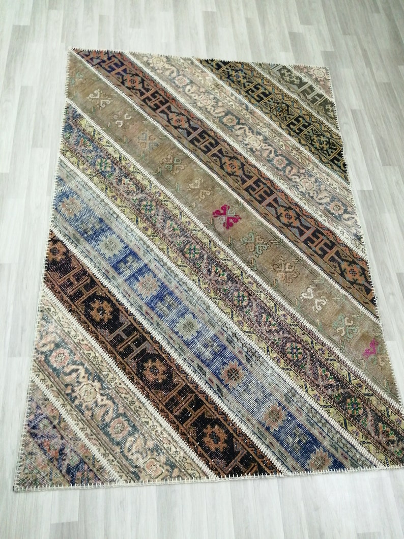 Patchwork Rugs Hand Made Rug Oushak Rug Rustic Rug - Etsy
