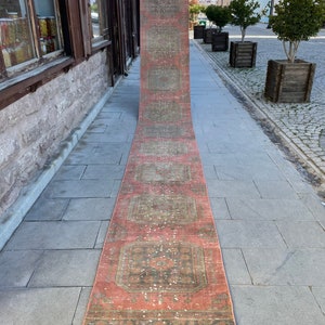 Staircase Runner Rug 2.3 x 19 Extra Long Wool TURKISH Runner Rug Vintage Runner Rug Oriental Runner Rug Staircase Runner Hand Knotted Runner