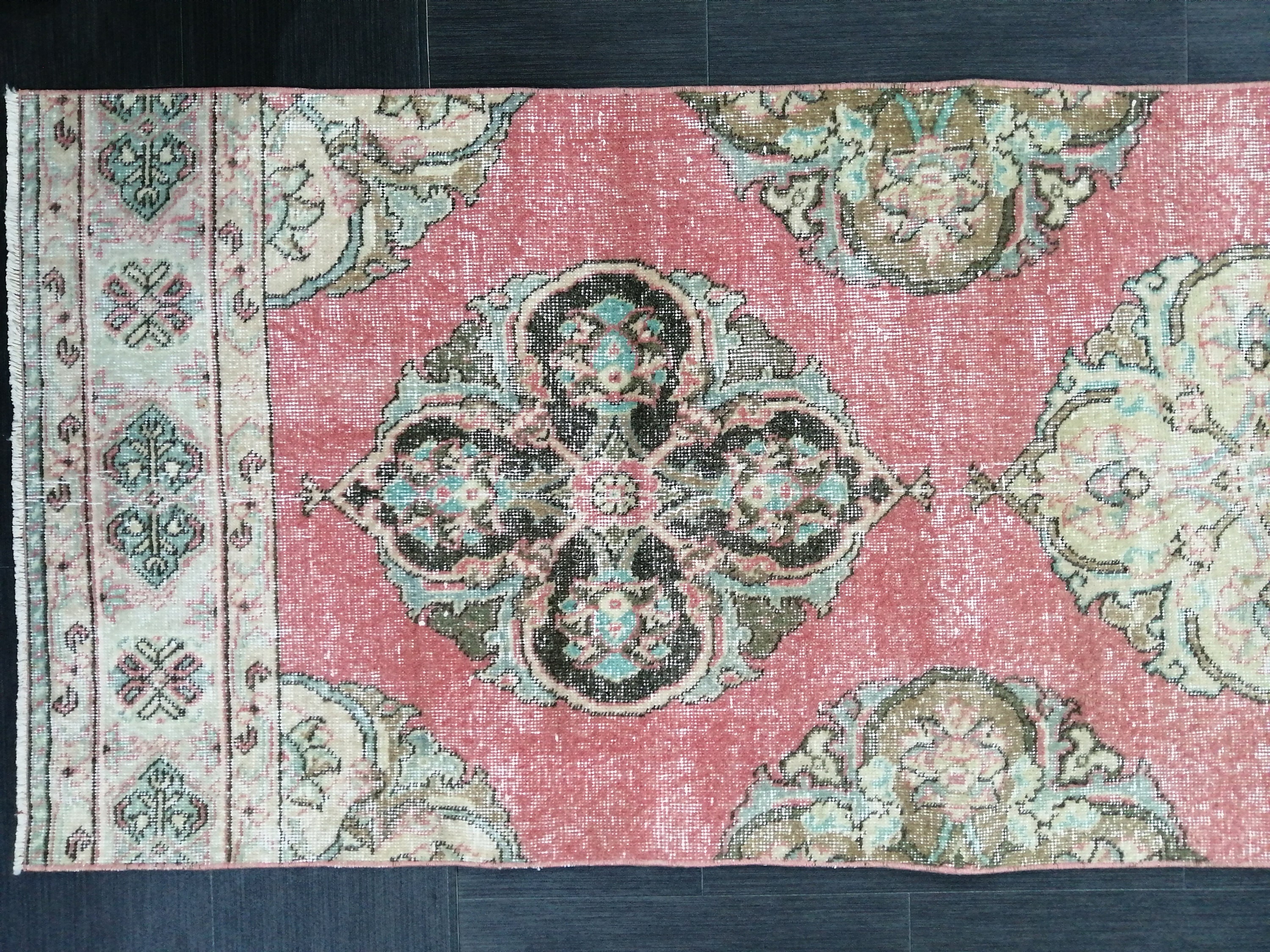 Pink Vintage Runner Rug 12.9 X 2.6 Oushak Runner Hallway Etsy UK