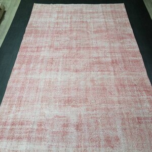 10.4 x 6.7 Tappeto rosa variegato, tappeto fatto a mano, tappeto Oushak, tappeto in difficoltà, un tappeto orientale a colori, tappeto turco, tappeto da fattoria, tappeto vintage