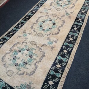 12.2 x 4.6 ft Oushak Runner Rug Turkish Runner Rug Vintage Runner Rug Hallway Runner Rug Kitchen Runner Rug Wool Runner Rug High Pile Rug