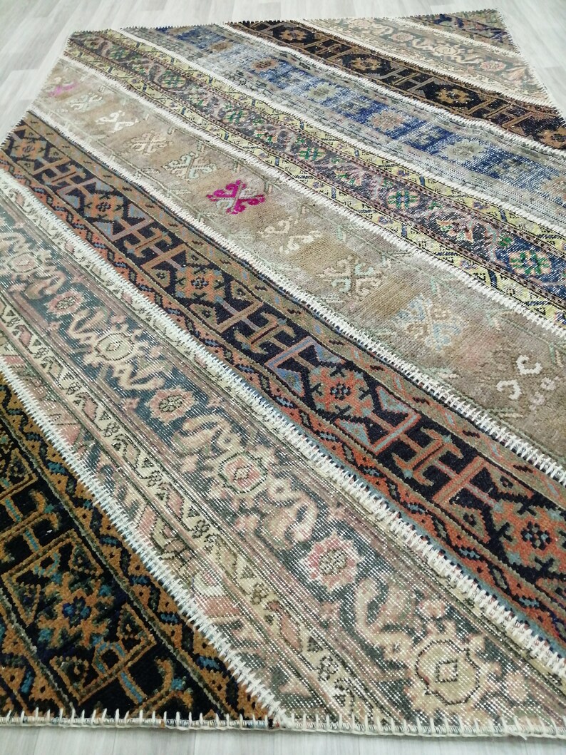 Patchwork Rugs Hand Made Rug Oushak Rug Rustic Rug - Etsy