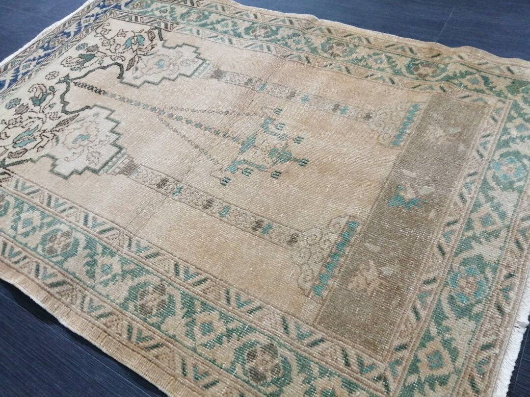 Muted Vintage Living Room Rug , Muted 4.9 X 3.3 Rug,pastel Rugs ...