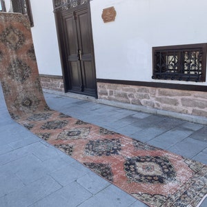 Distressed Vintage Runner Extra Long Turkish Runner 2.7 x 19.3 Stair Runner Rug Vintage Runner XL Oriental Runner Staircase Handmade Runner