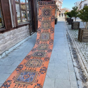 XL Long Handmade Runner Rug 2.6 x 19.7 Long TURKISH Runner Rug Vintage Runner Rug Oriental Runner Rug Staircase Runner Hand Knotted Runner