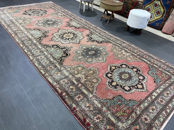 ヴィンテージ　トルコ製ランナーラグ ヴィンテージ ランナー ラグ、トルコ製 4.8 x 11.8 ランナー