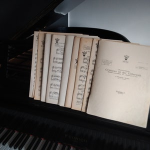 9 alte Lyra Noten für Salon Orchester Verdi Hoffmann Csardas Wagner G. De Micheli Bizet Suppè