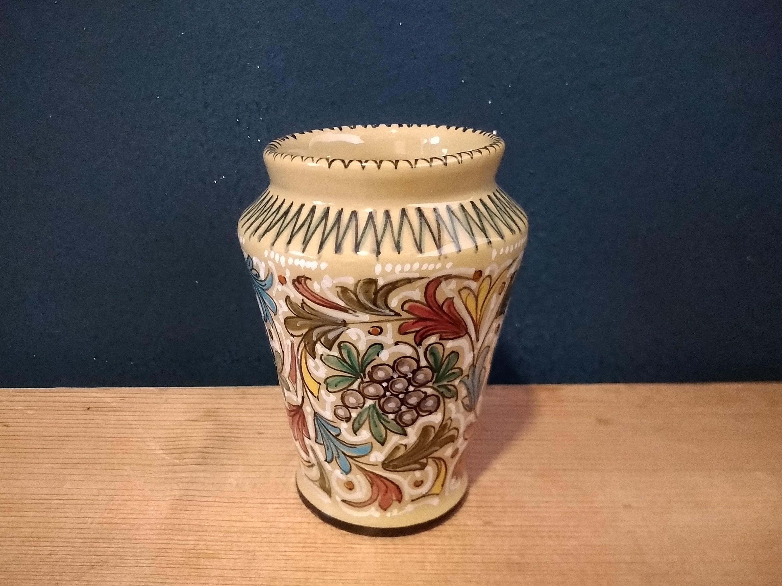 G. Molaroni Pesaro Italy Small Vase Ceramic Majolica Handmade