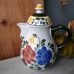 Villeroy and Boch V&B BAUERBLUME teapot coffee pot 1700ml stoneware ceramic white with floral decoration hand-painted