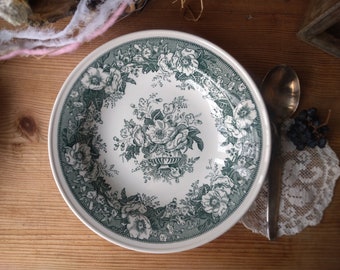 Villeroy und Boch "balmoral" Dekor in grün Suppenteller V&B vintage tiefe Teller mit Blumen Muster