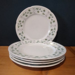 ROYAL LIMOGES Decor Véronèse Porcelain Flower Wreath Dinner Plate Flat Large Plate White with Green Flower Decor #lim16