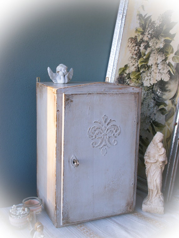 Shabby Chic Ancient Closet Around 1820 Hanging Cabinet Etsy