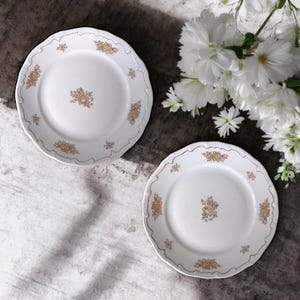 VEB Weimar Porcelain Vintage Plate, 70s, Rose Decor & Gold Rim, GDR Design, Collectibles with Charm