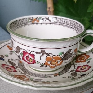 Villeroy and Boch V&B NANKING tea cup with saucer stoneware ceramic cup white with floral decoration hand-painted antique